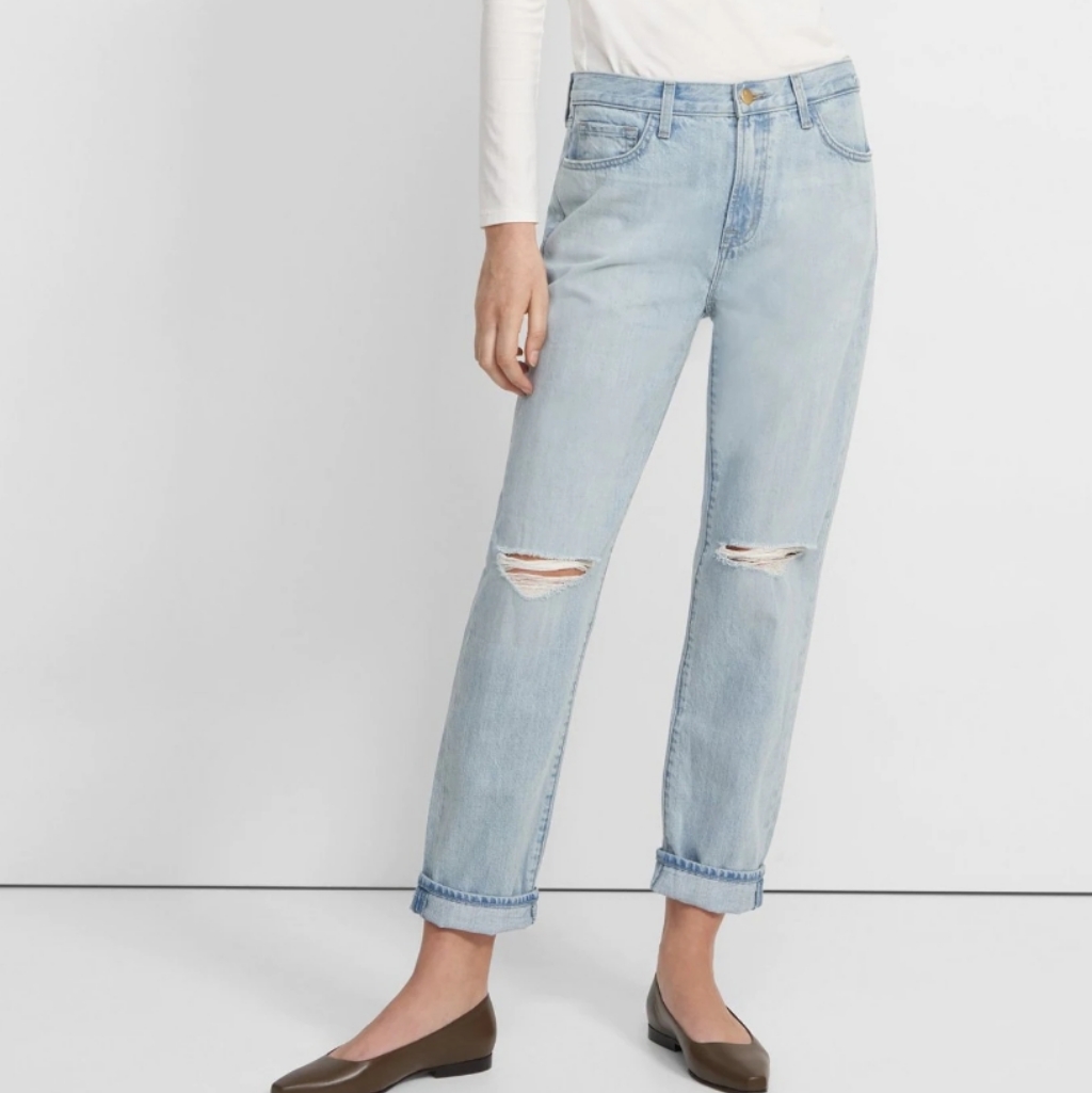 J Brand Tate Boy Fit Distressed MidRise EcoWash Jeans